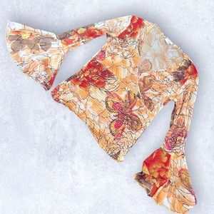 Y2K Fairycore thin bell sleeve shirt size medium